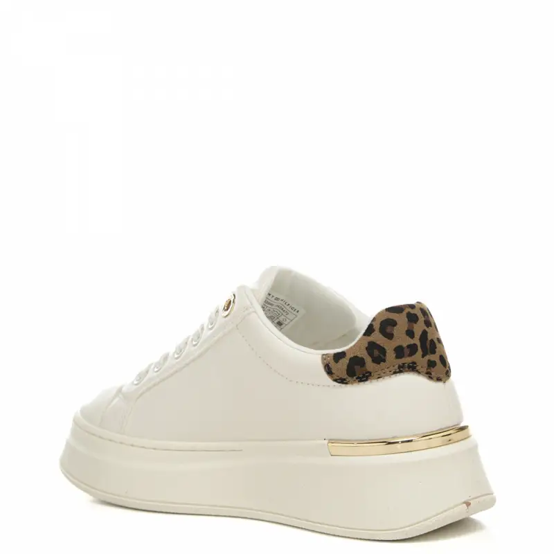 sneakers da bambina con inserto animalier sul retro bianco beige miniatura 3