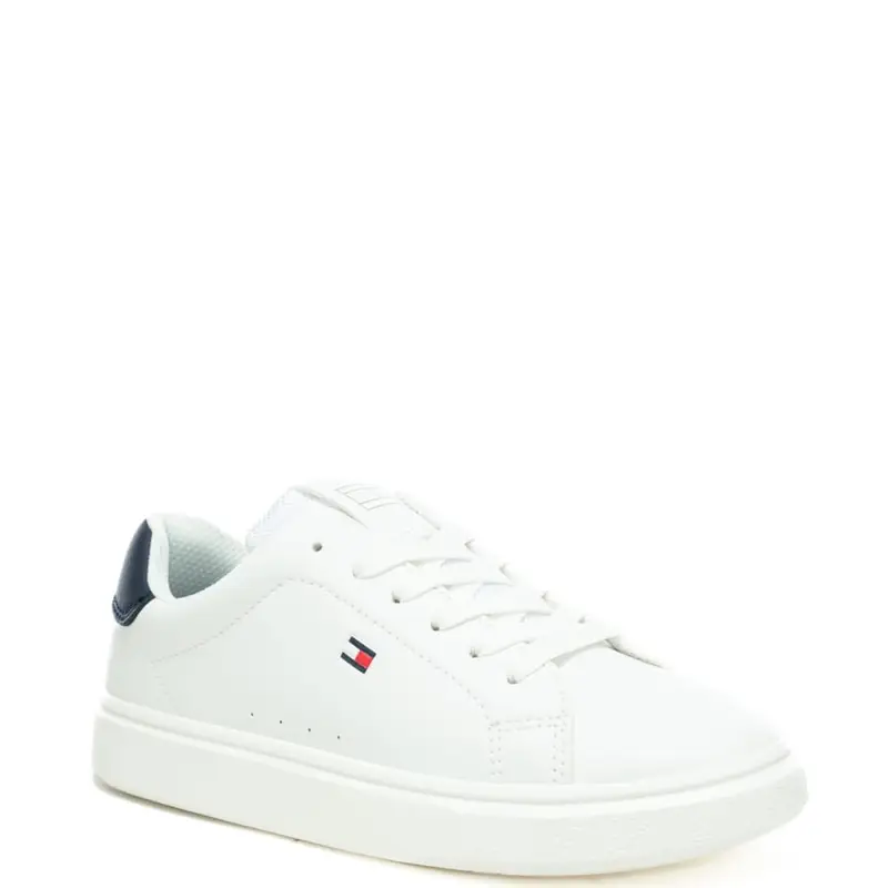 sneakers da bambino con dettagli loggati con bandierina bianche blu miniatura 2