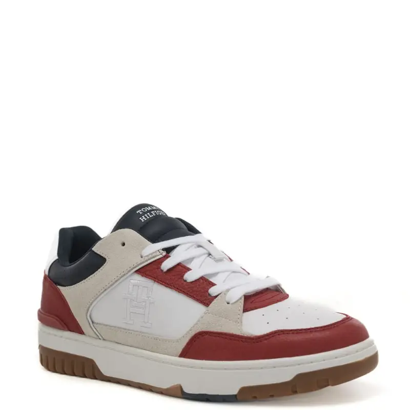 Tommy Hilfiger sneakers da uomo bianco, rosso, blu, beige con logo miniatura 3