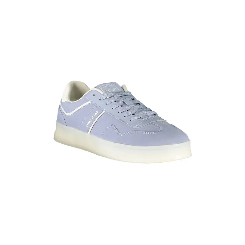 Sneakers Donna Azzurre con Lacci e Dettagli Bianchi Azzurro miniatura 2