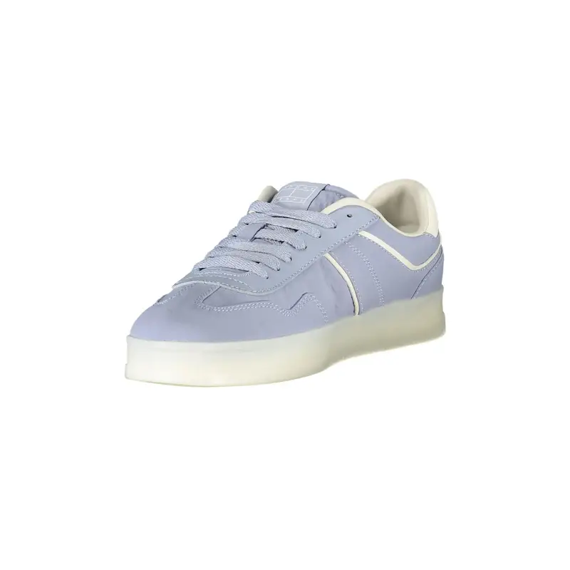 Sneakers Donna Azzurre con Lacci e Dettagli Bianchi Azzurro miniatura 3