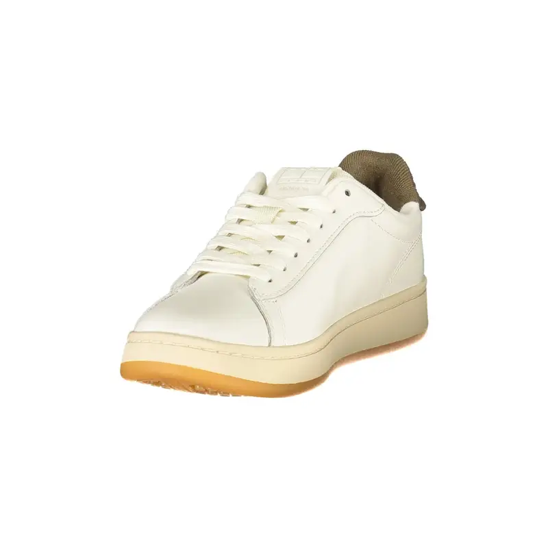 Sneakers Donna Bianche con Dettagli Marroni Bianco miniatura 3