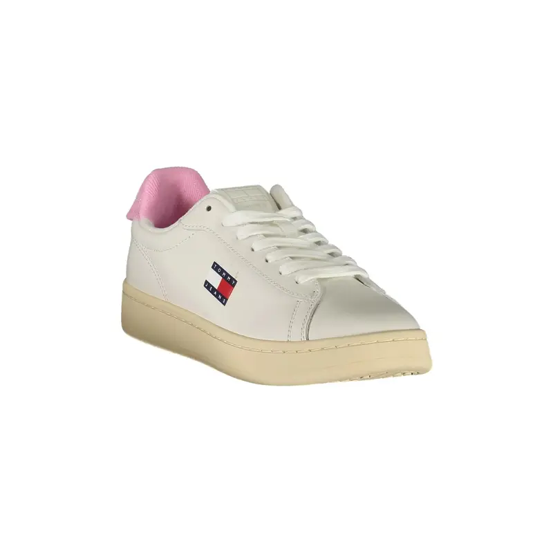 Sneakers Donna Bianche con Dettagli Rosa Bianco miniatura 2