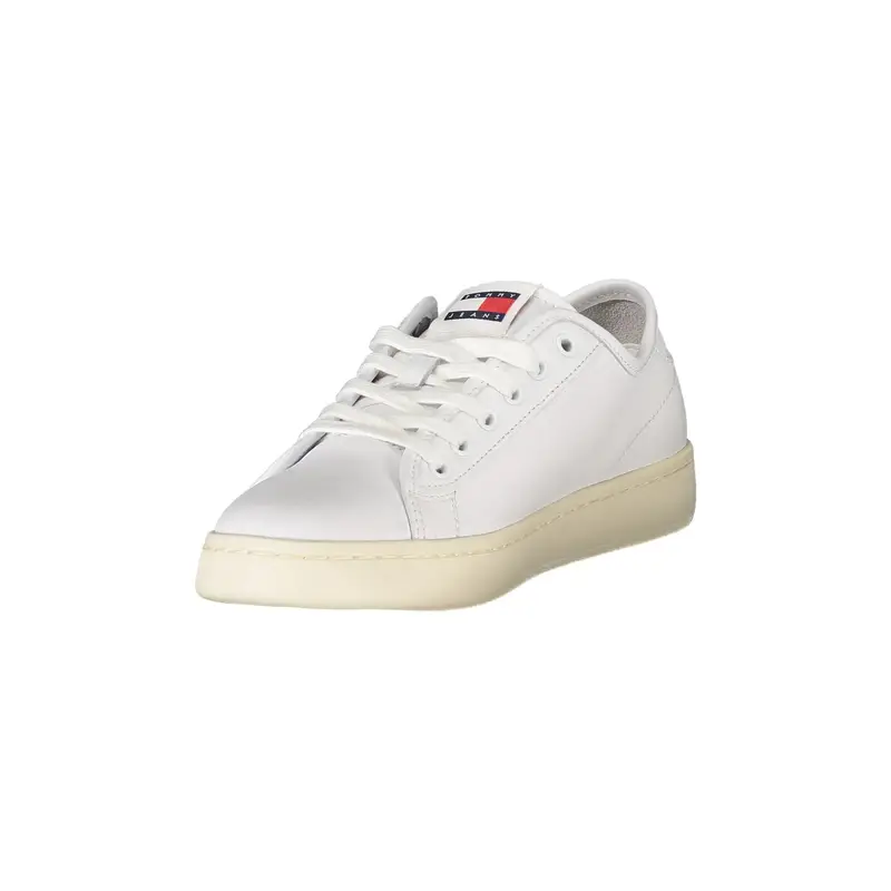 Sneakers Donna Bianche con Lacci e Dettagli a Contrasto Bianco miniatura 3