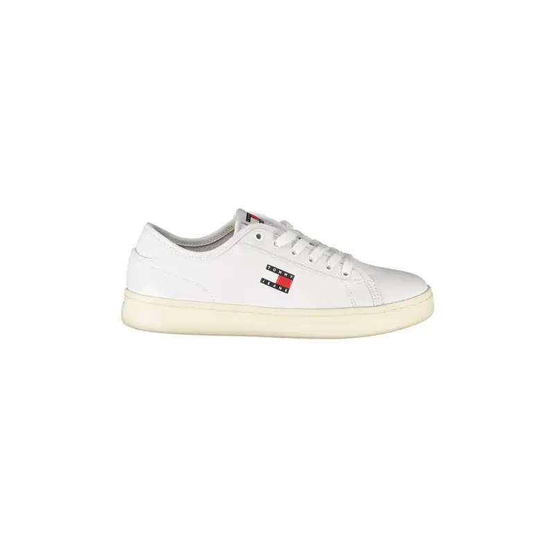 Sneakers Donna Bianche con Lacci e Dettagli a Contrasto Bianco
