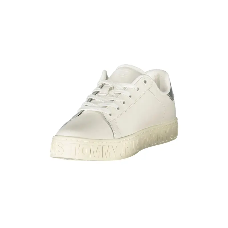 Sneakers Donna Bianche con Lacci e Dettagli Argento Bianco miniatura 3