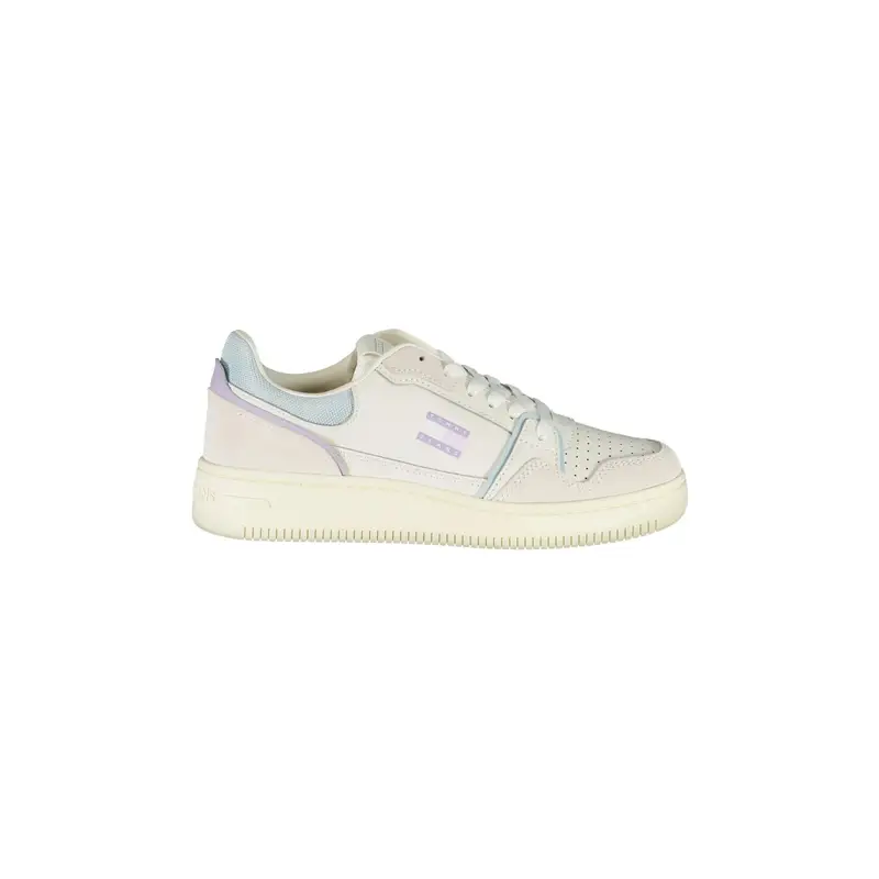 Sneakers Donna Bianche con Lacci e Dettagli Azzurri Bianco