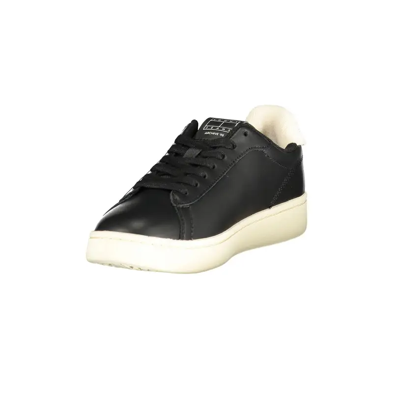 Sneakers Donna Nere con Dettagli in Bianco Nero miniatura 3