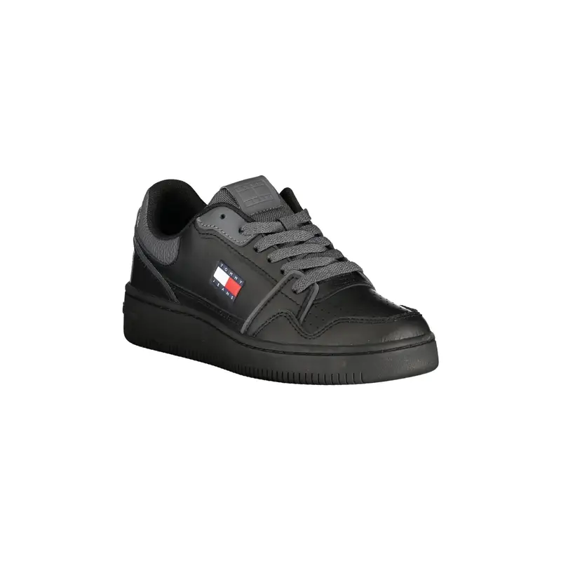 Sneakers Donna Nere con Lacci e Dettagli Grigi Nero miniatura 2