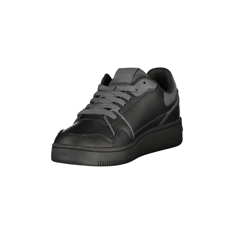 Sneakers Donna Nere con Lacci e Dettagli Grigi Nero miniatura 3