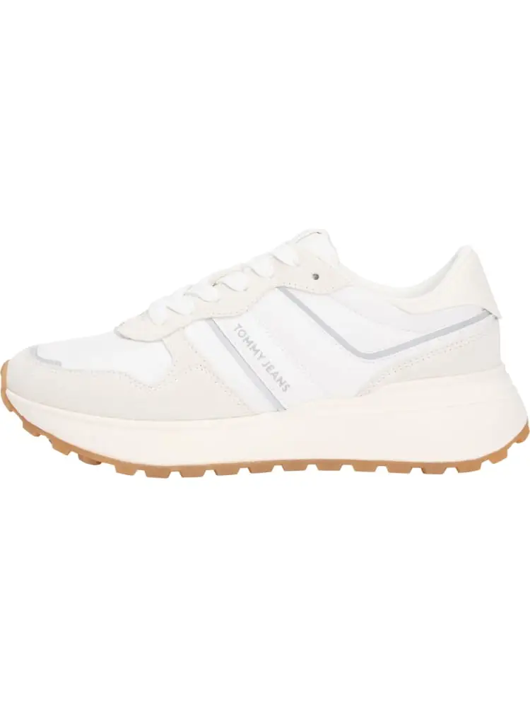 sneakers in camoscio cleated runner bianca