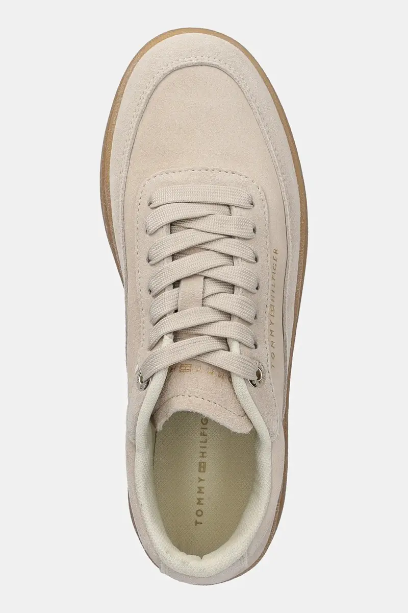 sneakers in camoscio MODERN COURT SNEAKER SUEDE donna colore beige FW0FW08686 miniatura 4