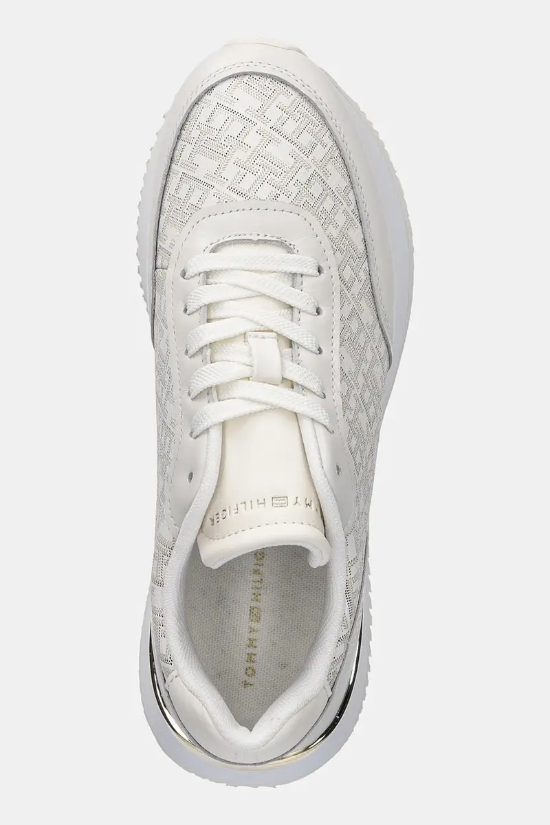 sneakers in pelle CHIC MONOGRAM RUNNER donna colore beige FW0FW09051 miniatura 4