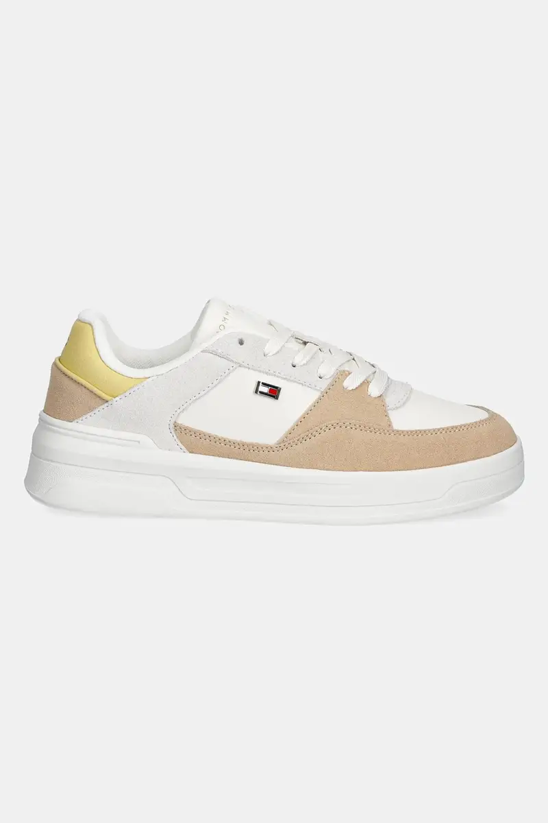 sneakers in pelle ESSENTIAL BASKET SNEAKER colore beige FW0FW08456 miniatura 2