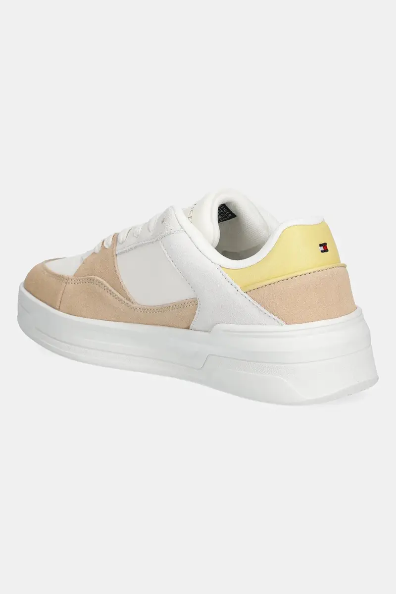 sneakers in pelle ESSENTIAL BASKET SNEAKER colore beige FW0FW08456 miniatura 3