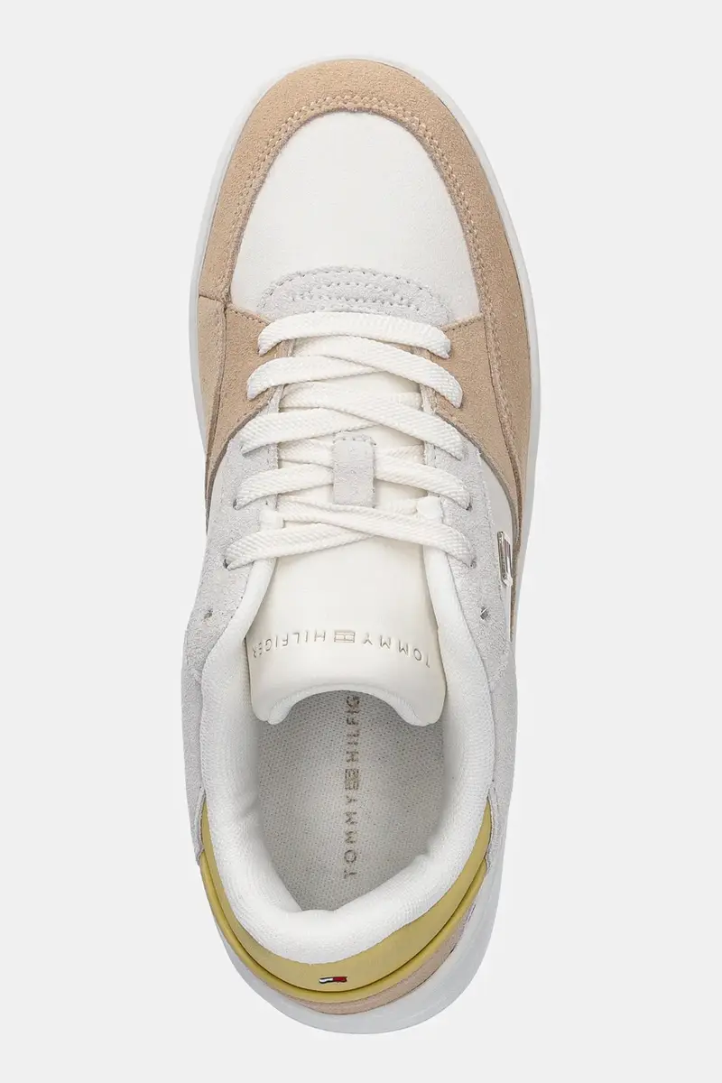 sneakers in pelle ESSENTIAL BASKET SNEAKER colore beige FW0FW08456 miniatura 4