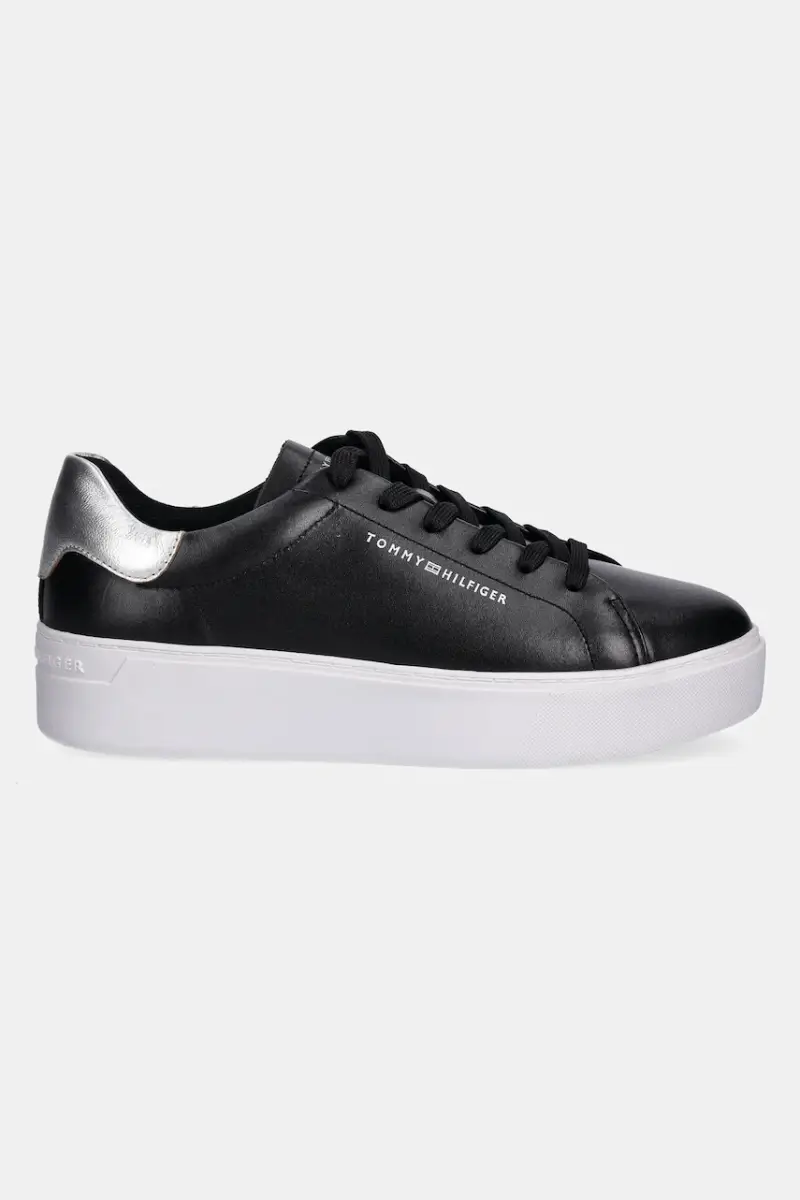 sneakers in pelle ESSENTIAL PLATFORM COURT SNEAKER donna colore nero FW0FW08756 miniatura 2