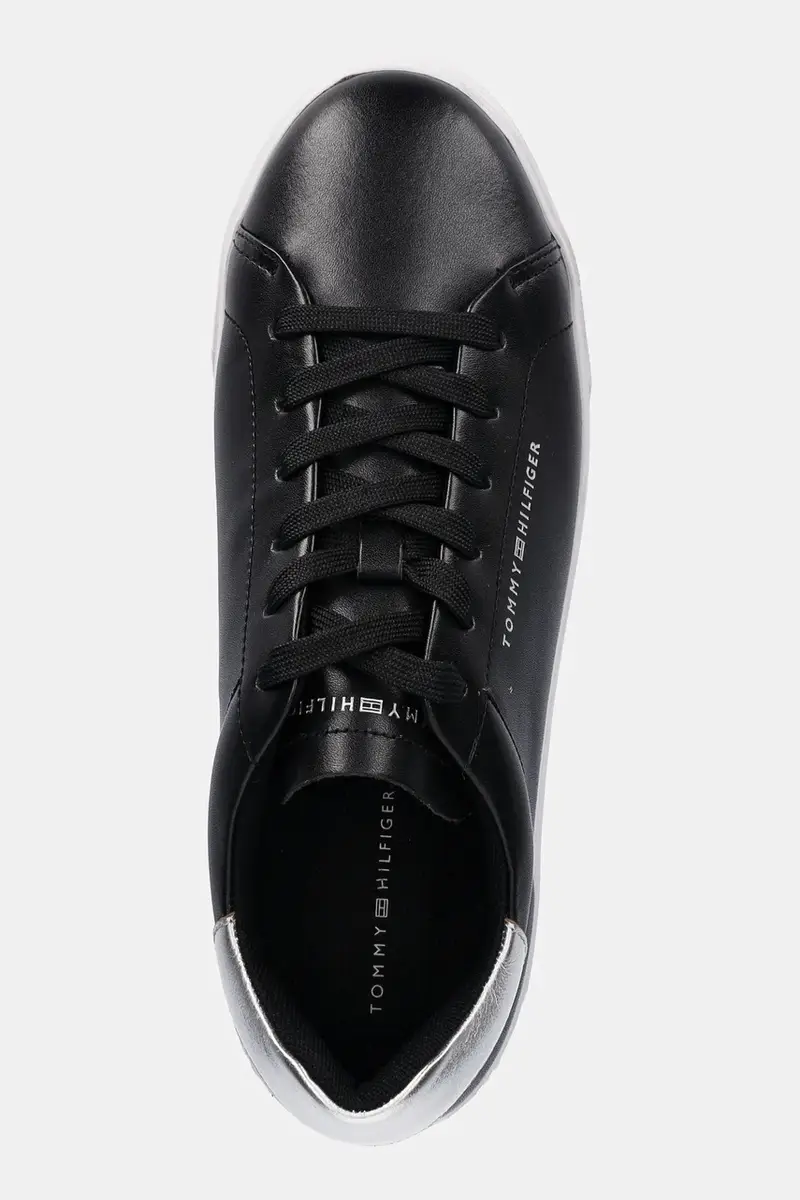 sneakers in pelle ESSENTIAL PLATFORM COURT SNEAKER donna colore nero FW0FW08756 miniatura 4