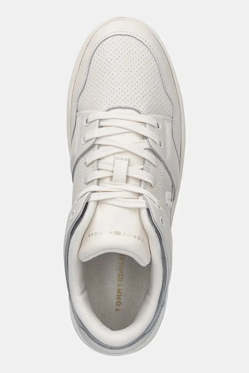 sneakers in pelle FEMININE BASKET SNEAKER colore beige FW0FW08326 miniatura 4