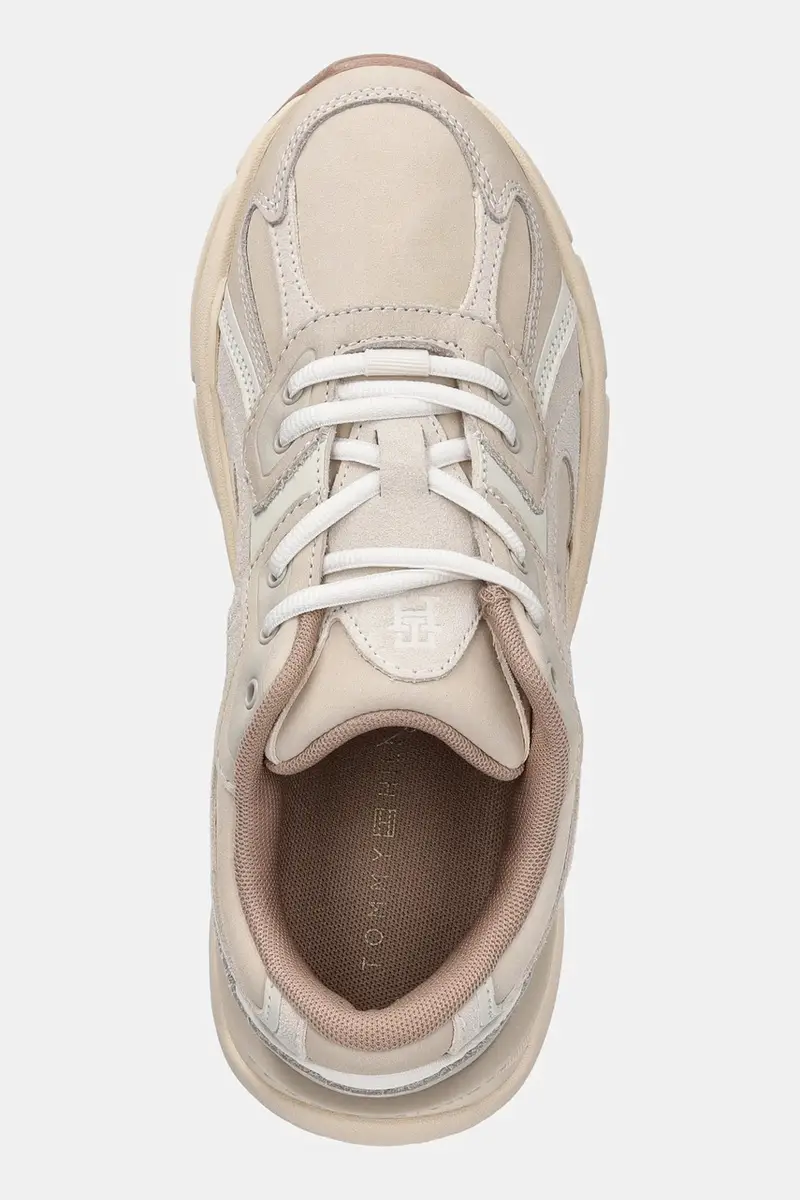 sneakers in pelle SPORTY PREMIUM RUNNER donna colore beige FW0FW08841 miniatura 4