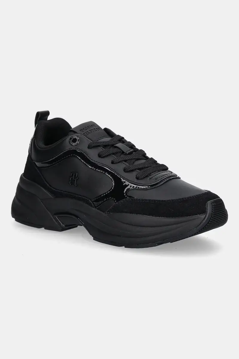 sneakers in pelle TH CHUNKY RUNNER PATENT donna colore nero FW0FW08840