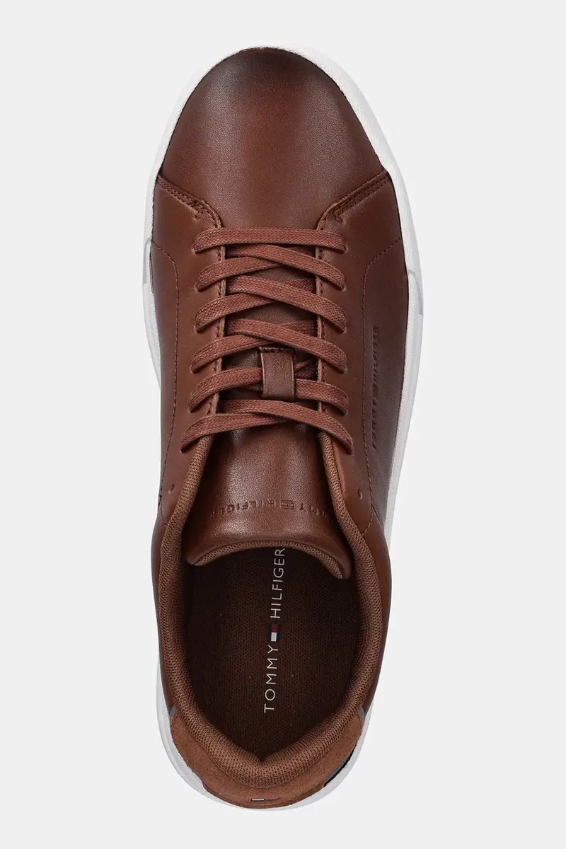 sneakers in pelle TH COURT CORE COGNAC uomo colore marrone FM0FM05729 miniatura 4