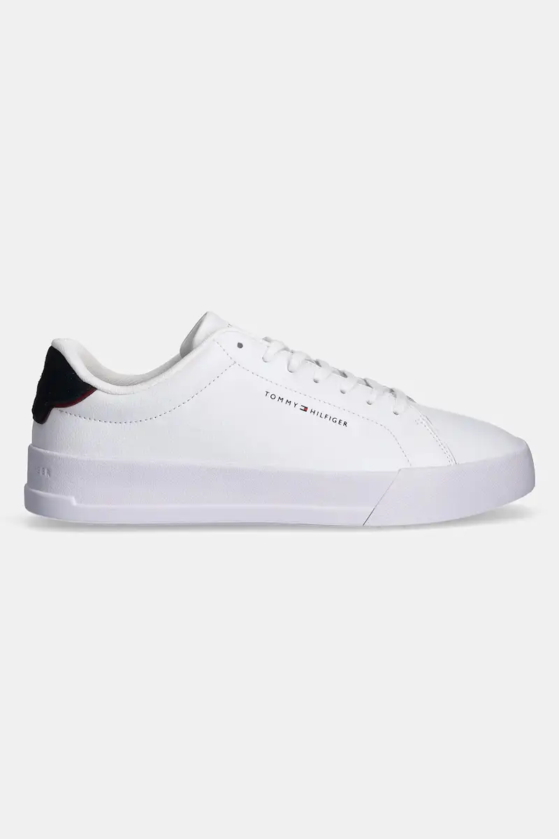 sneakers in pelle TH COURT LTH DETAIL ESS colore bianco FM0FM05367 miniatura 2