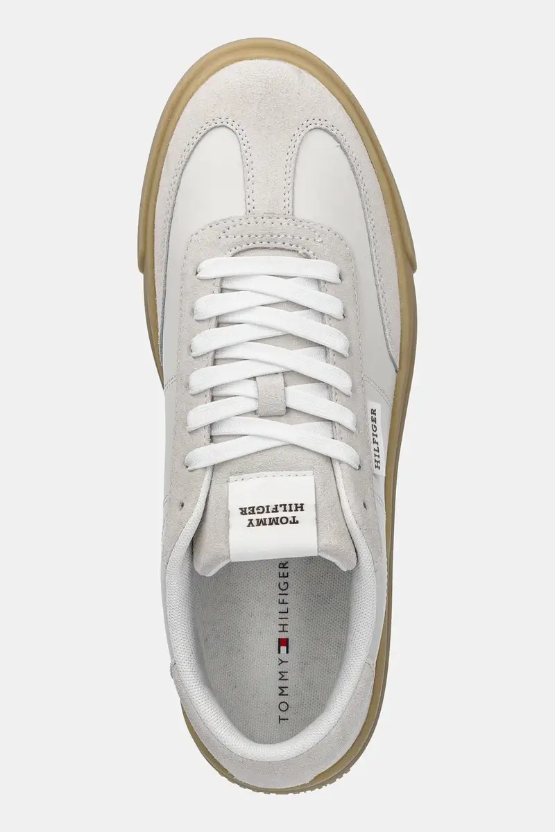 sneakers in pelle TH CUPSET SUMMER LTH uomo colore beige FM0FM05487 miniatura 4