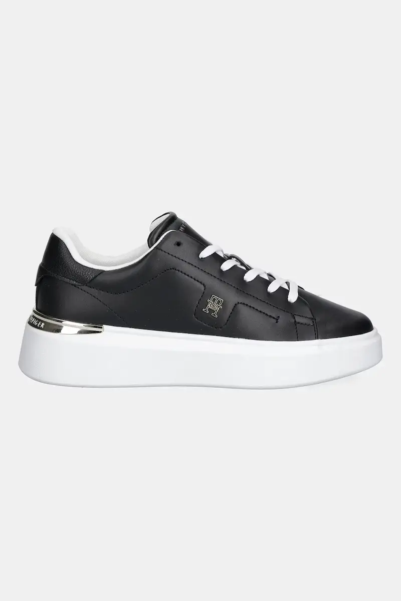 sneakers in pelle TH FASHION COURT SNEAKER donna colore nero FW0FW08631 miniatura 2