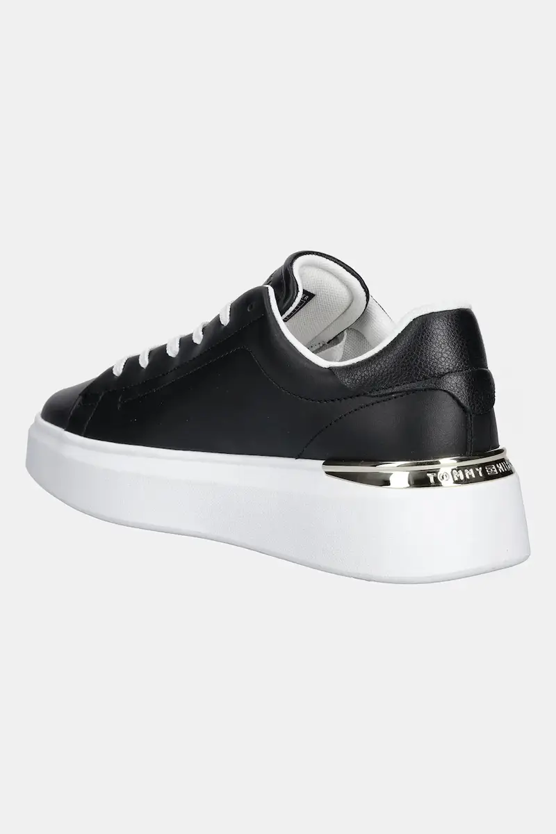 sneakers in pelle TH FASHION COURT SNEAKER donna colore nero FW0FW08631 miniatura 3