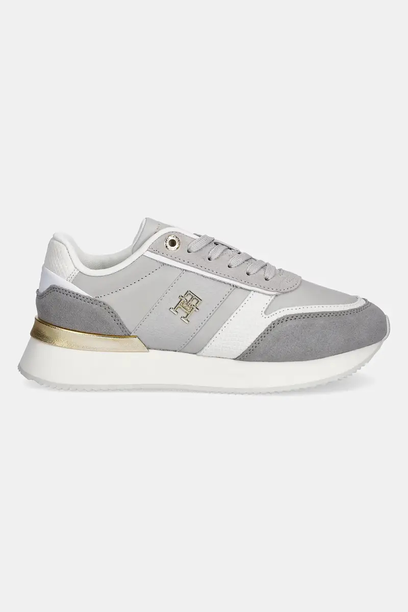 sneakers in pelle TH FASHION RUNNER colore grigio FW0FW08475 miniatura 2