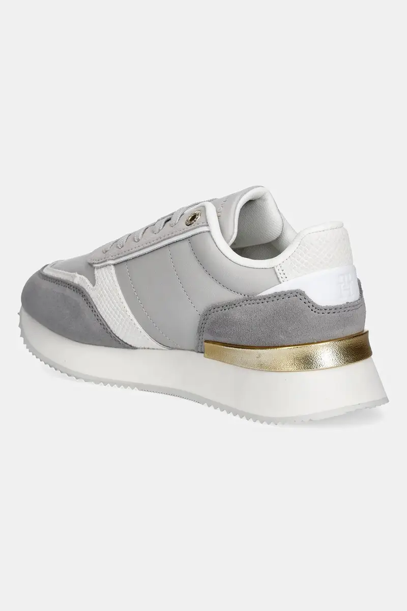 sneakers in pelle TH FASHION RUNNER colore grigio FW0FW08475 miniatura 3