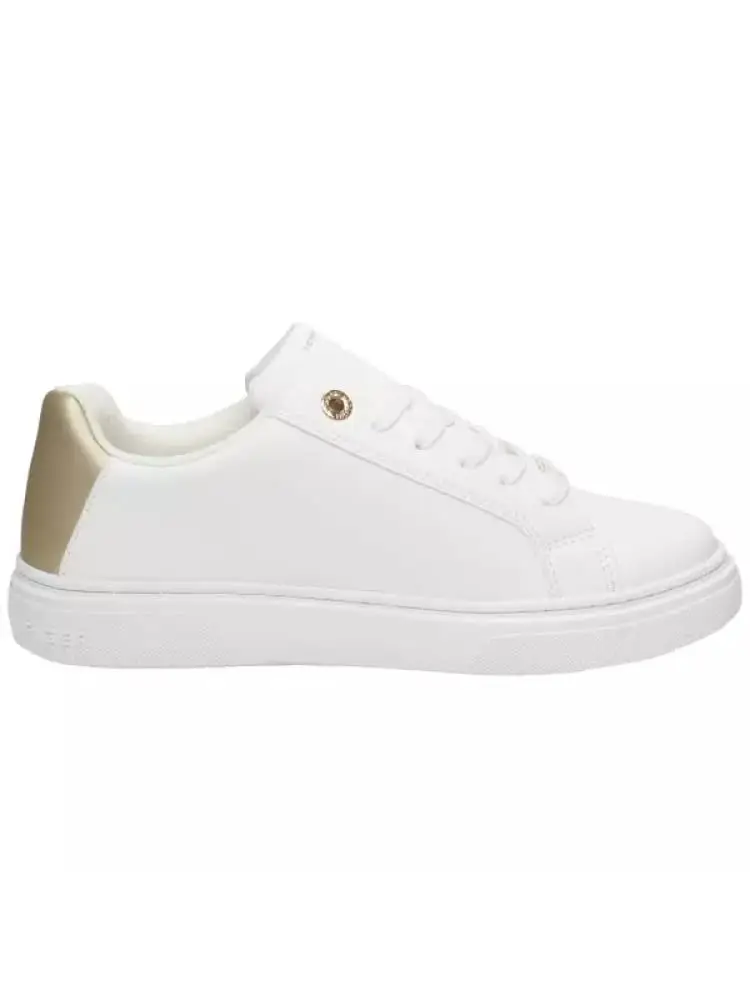 sneakers kids/junior bassa allacciata bianco/oro