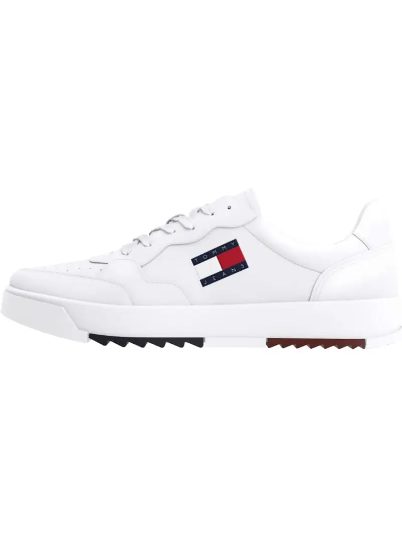 sneakers retro essential con distintivo bianca