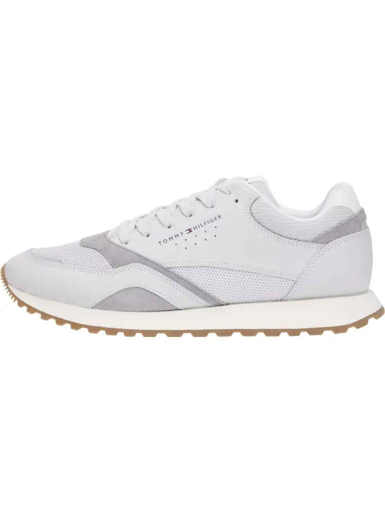 sneakers runner in ecopelle bianca