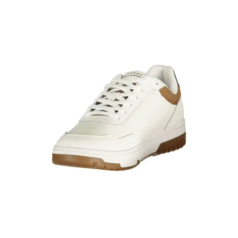 Sneakers Sportiva Uomo Bianche con Lacci e Logo Bianco miniatura 3