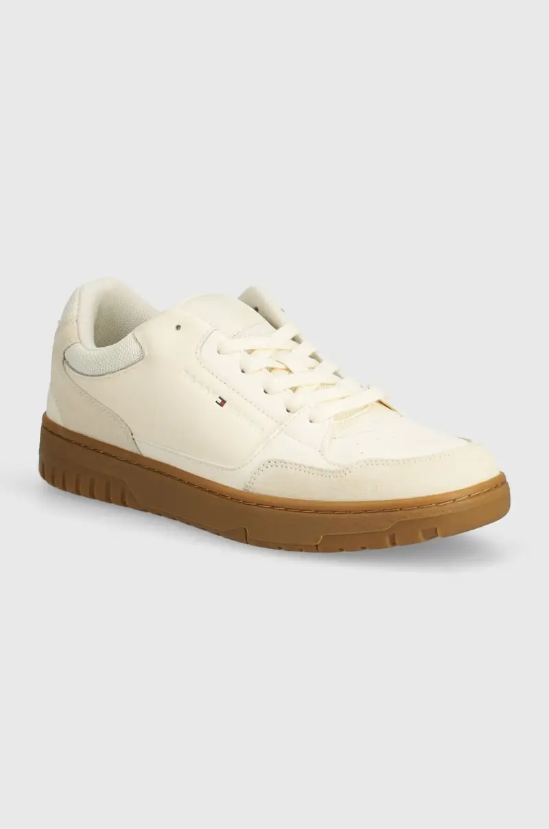 sneakers TH BASKET CORE LTH MIX ESS colore beige FM0FM05058
