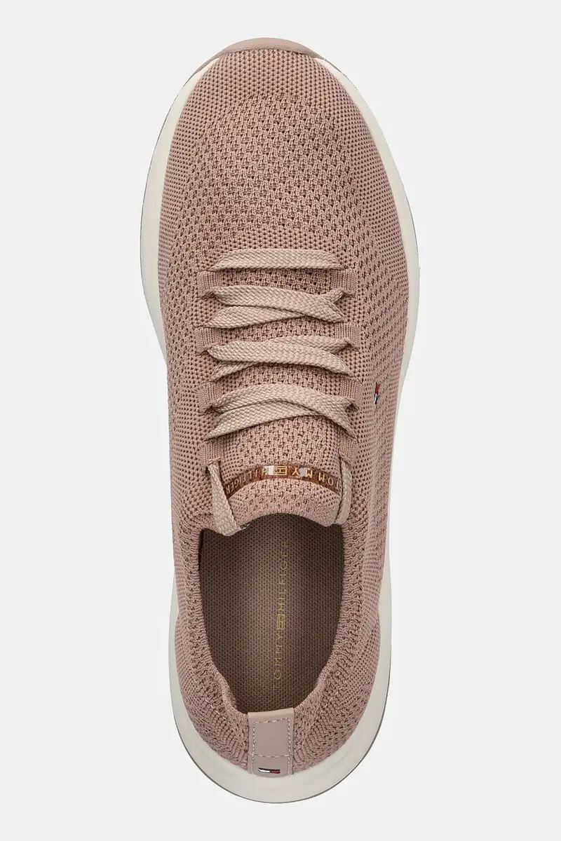 sneakers TH KNIT RUNNER donna colore beige FW0FW08813 miniatura 4