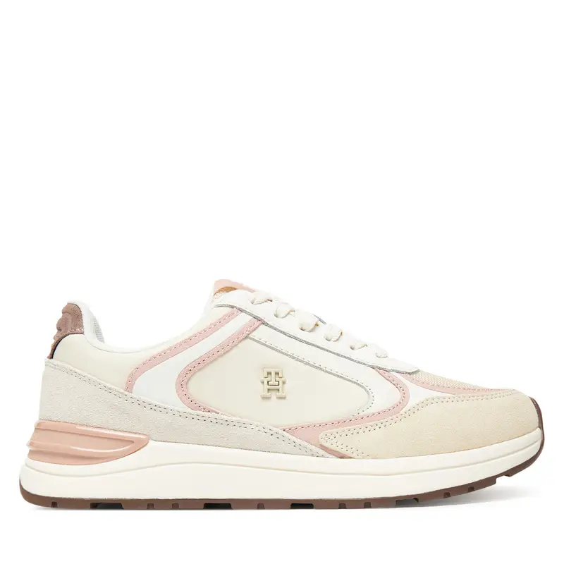 Sneakers Tommy Hilfiger Casual Fashion Runner Mix FW0FW08693 Écru Écru