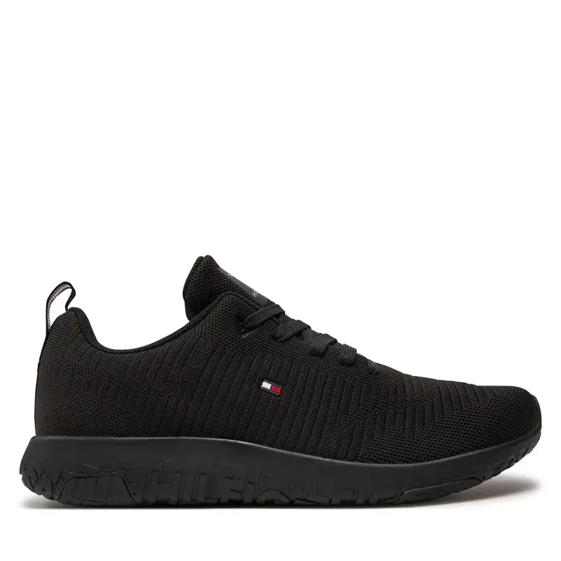 Sneakers Tommy Hilfiger Corporate Knit Rib Runner FM0FM02838 Nero