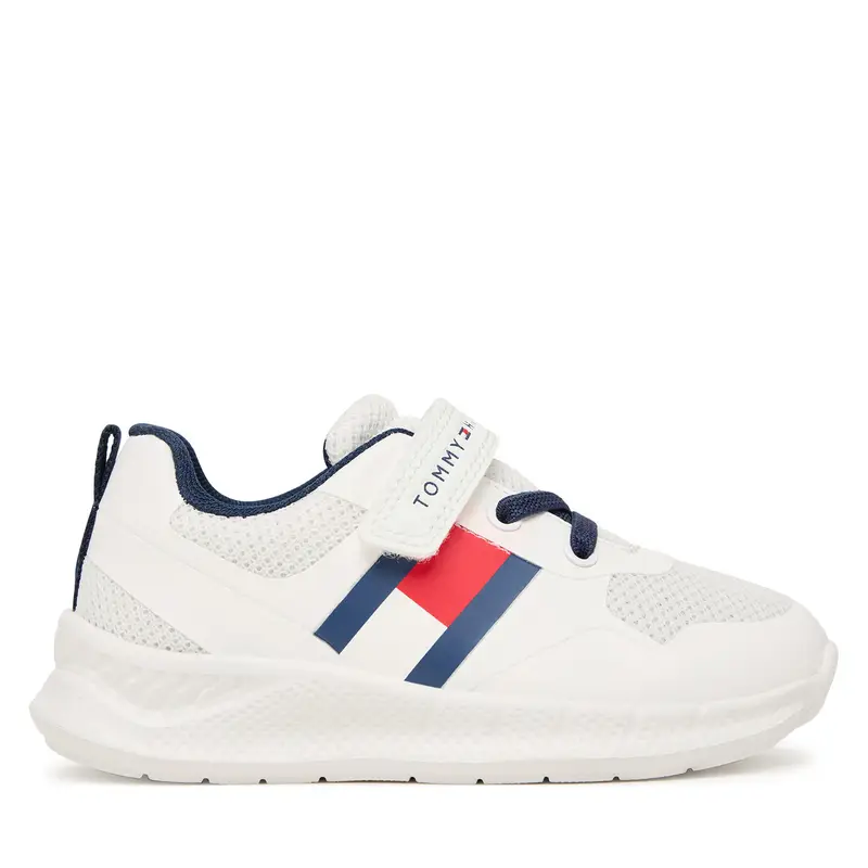 Sneakers Tommy Hilfiger Flag Low Cut Lace-Up/Velcro T1X9-34369-1843 M Bianco