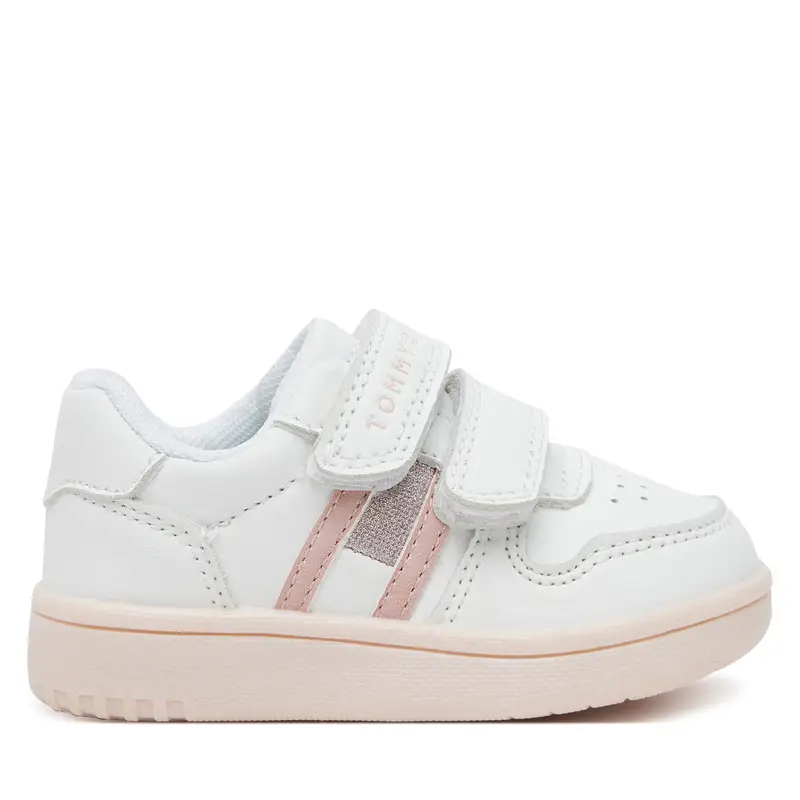 Sneakers Tommy Hilfiger Flag Low Cut Velcro Sneaker T1A9-33730-1439 M Bianco