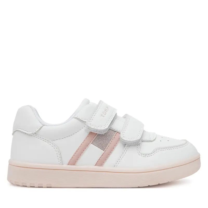 Sneakers Tommy Hilfiger Flag Low Cut Velcro Sneaker T1A9-33730-1439 S Bianco