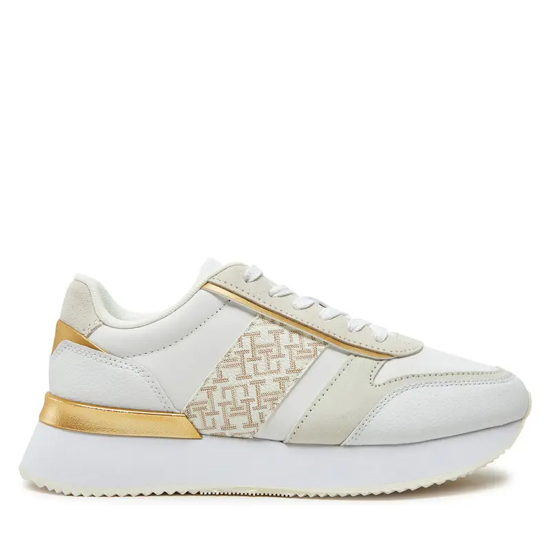 Sneakers Tommy Hilfiger Lux Monogram Runner FW0FW08387 Bianco
