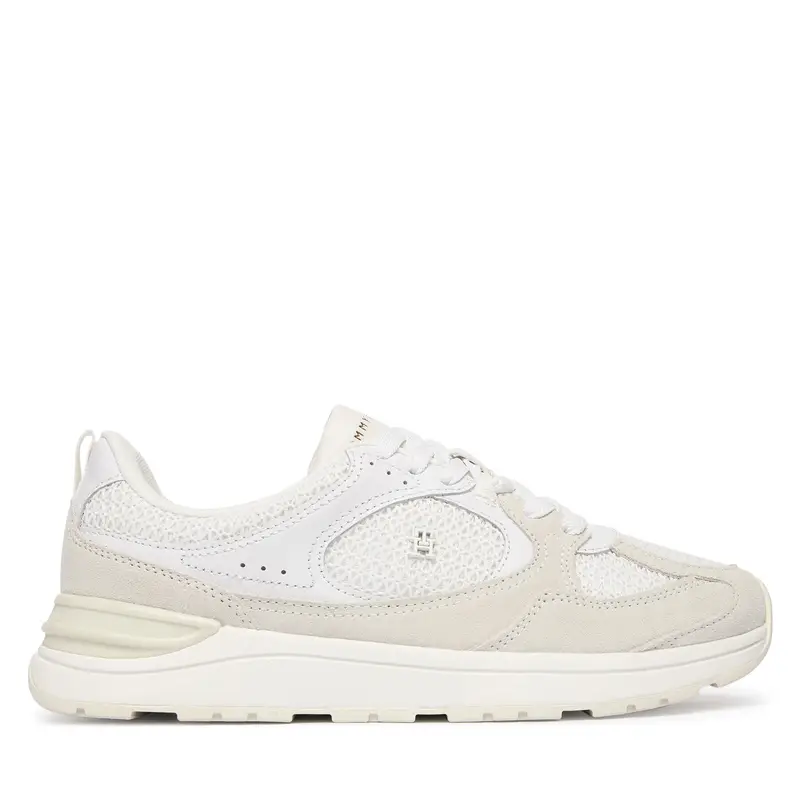 Sneakers Tommy Hilfiger Th Mix Material Runner FW0FW09306 Bianco