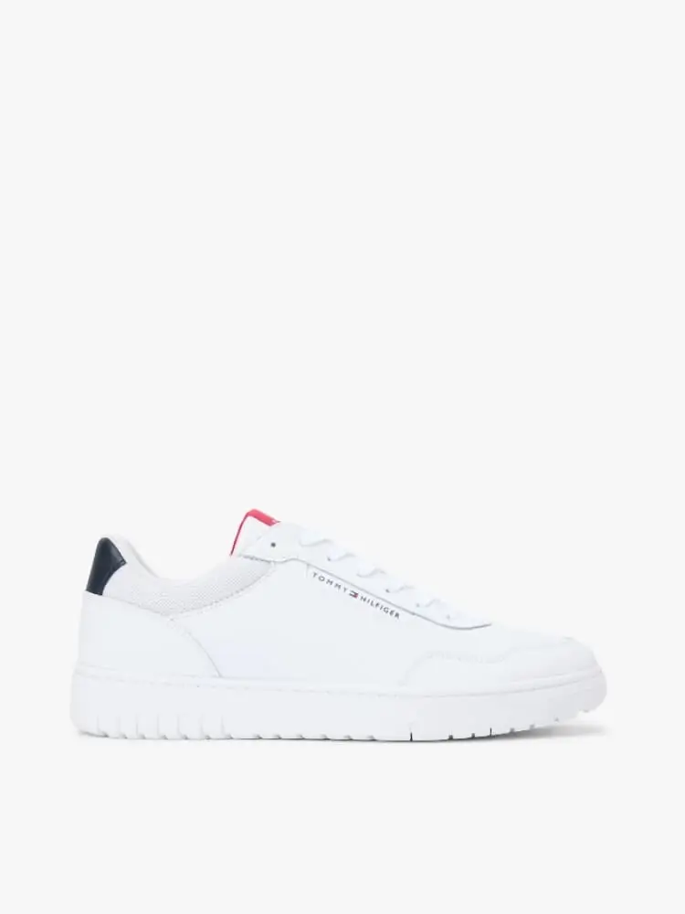 sneakers uomo basket core in pelle bianca
