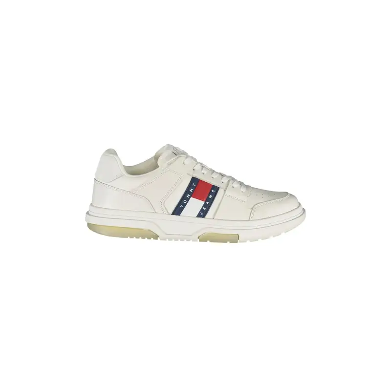 Sneakers Uomo Bianche con Dettagli a Contrasto Bianco