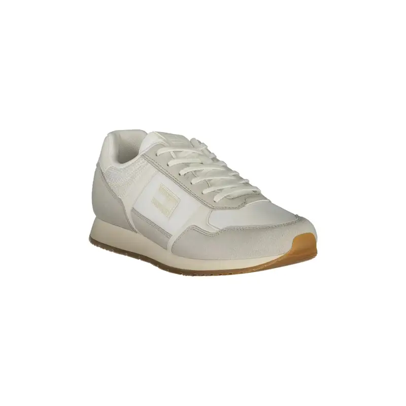 Sneakers Uomo Bianche con Lacci e Dettagli a Contrasto Bianco miniatura 2