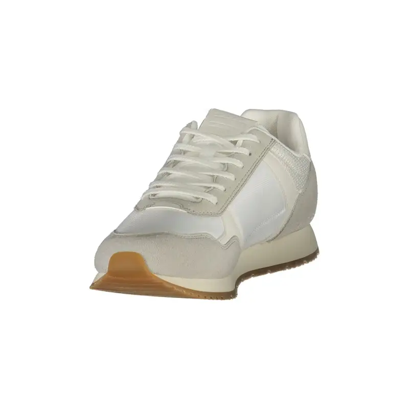 Sneakers Uomo Bianche con Lacci e Dettagli a Contrasto Bianco miniatura 3