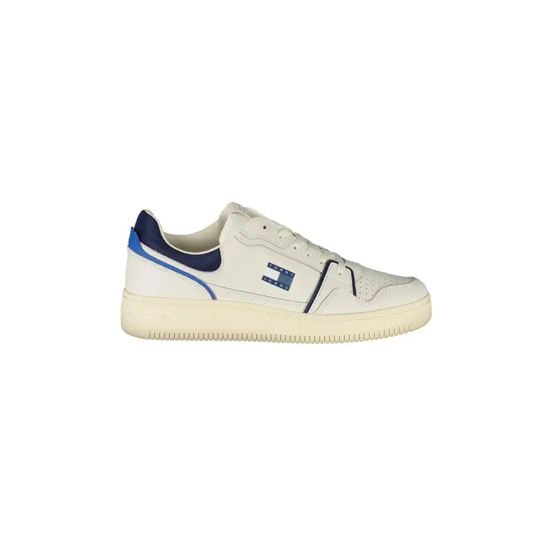 Sneakers Uomo Bianche con Lacci e Dettagli Bianco